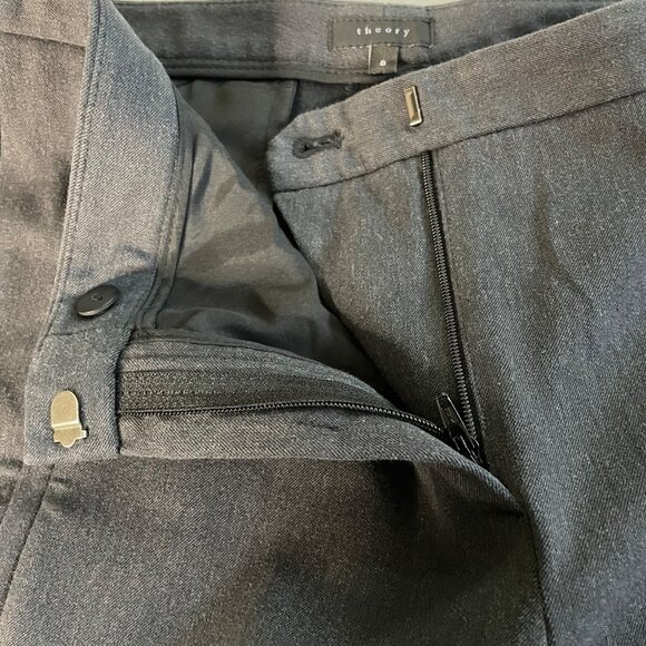 Theory Fia Basis Womens Tapered Ankle Pant Trousers Size 8 Cotton Elastane Blend - Picture 6 of 9